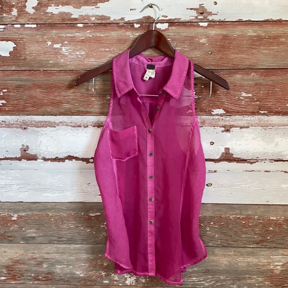 Free People sheer button down! Size XS! - Picture 2 of 7